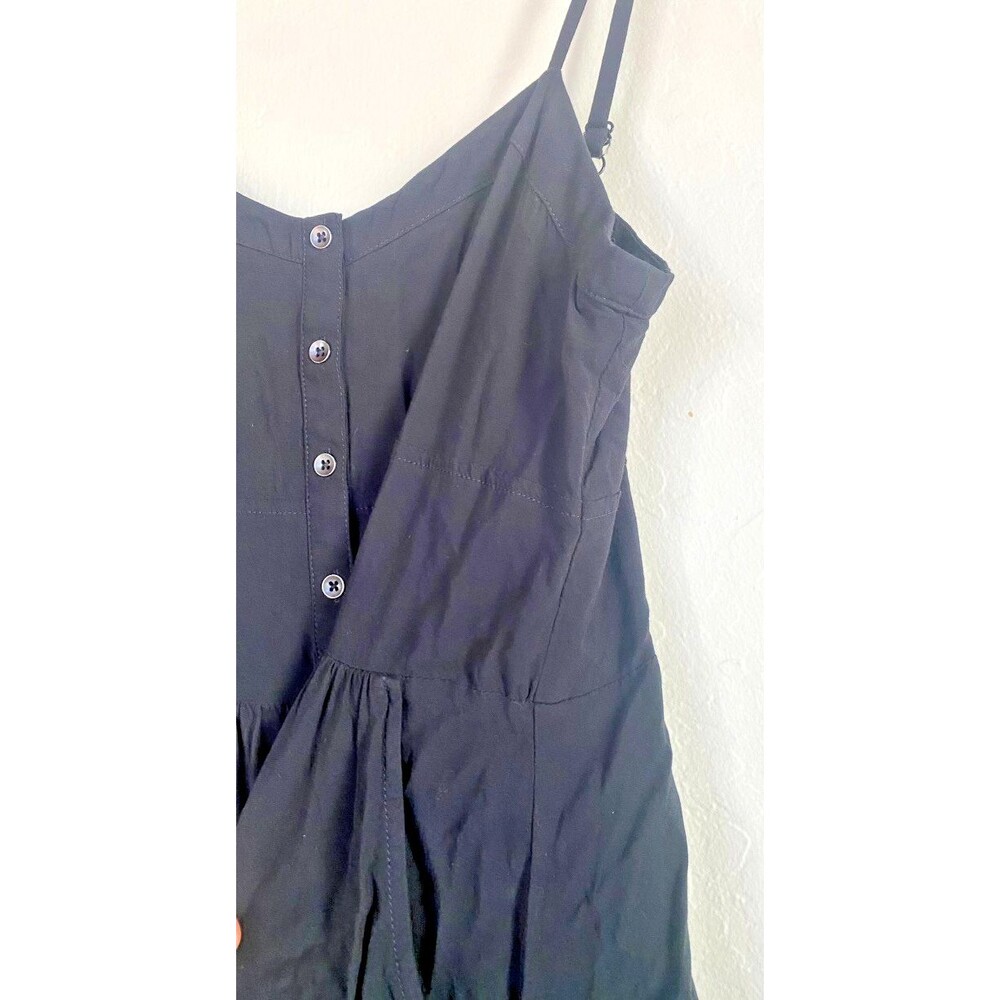 Express Women's Black Rayon Spaghetti Strap Tank Mini Dress Elastic Back -Size M - Picture 3 of 11